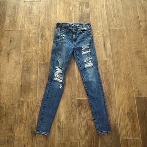 American Eagle Super Stretch Jegging Distressed Skinny Jean Women’s 4 Long #1055